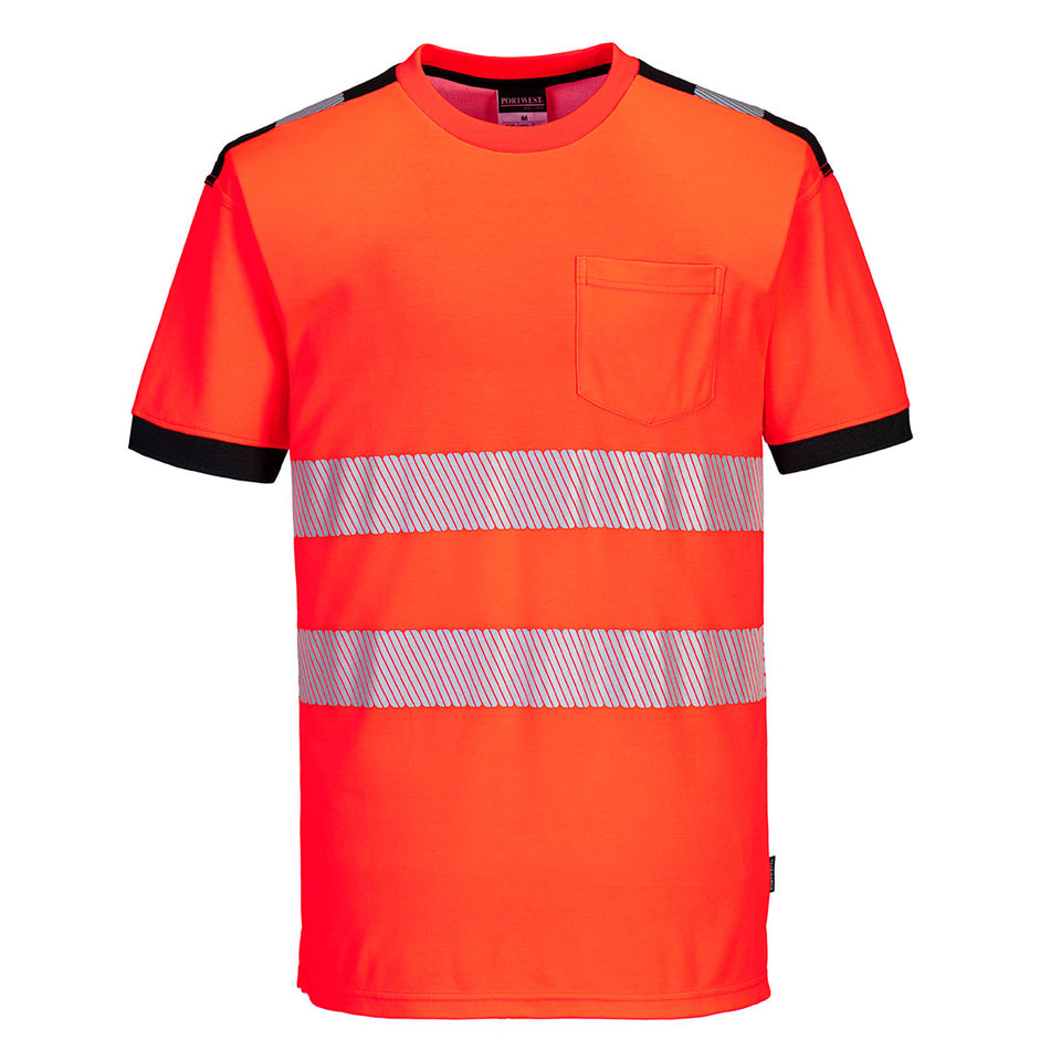PW3 T-Shirt manica corta Hi-Vis Portwest personalizzato con logo - Pubblienne