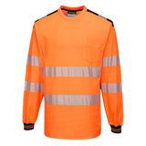 PW3 T-Shirt manica lunga Hi-Vis Portwest personalizzato con logo - Pubblienne