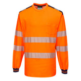 PW3 T-Shirt manica lunga Hi-Vis Portwest personalizzato con logo - Pubblienne