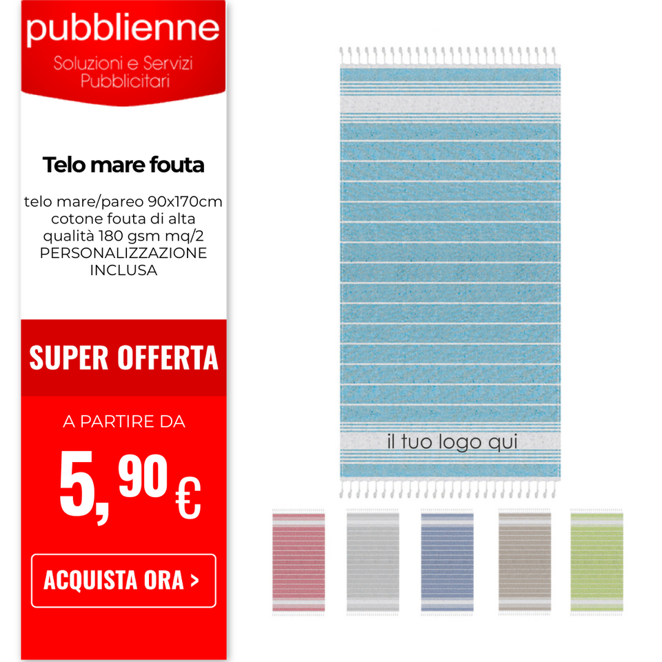Telo mare fouta personalizzato con logo - Pubblienne