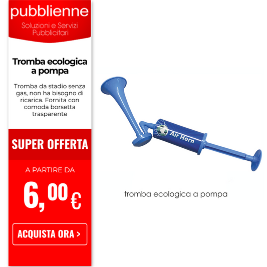 Tromba ecologica a pompa personalizzato con logo - Pubblienne