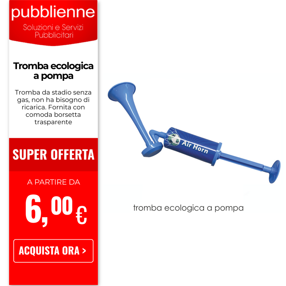 Tromba ecologica a pompa personalizzato con logo - Pubblienne