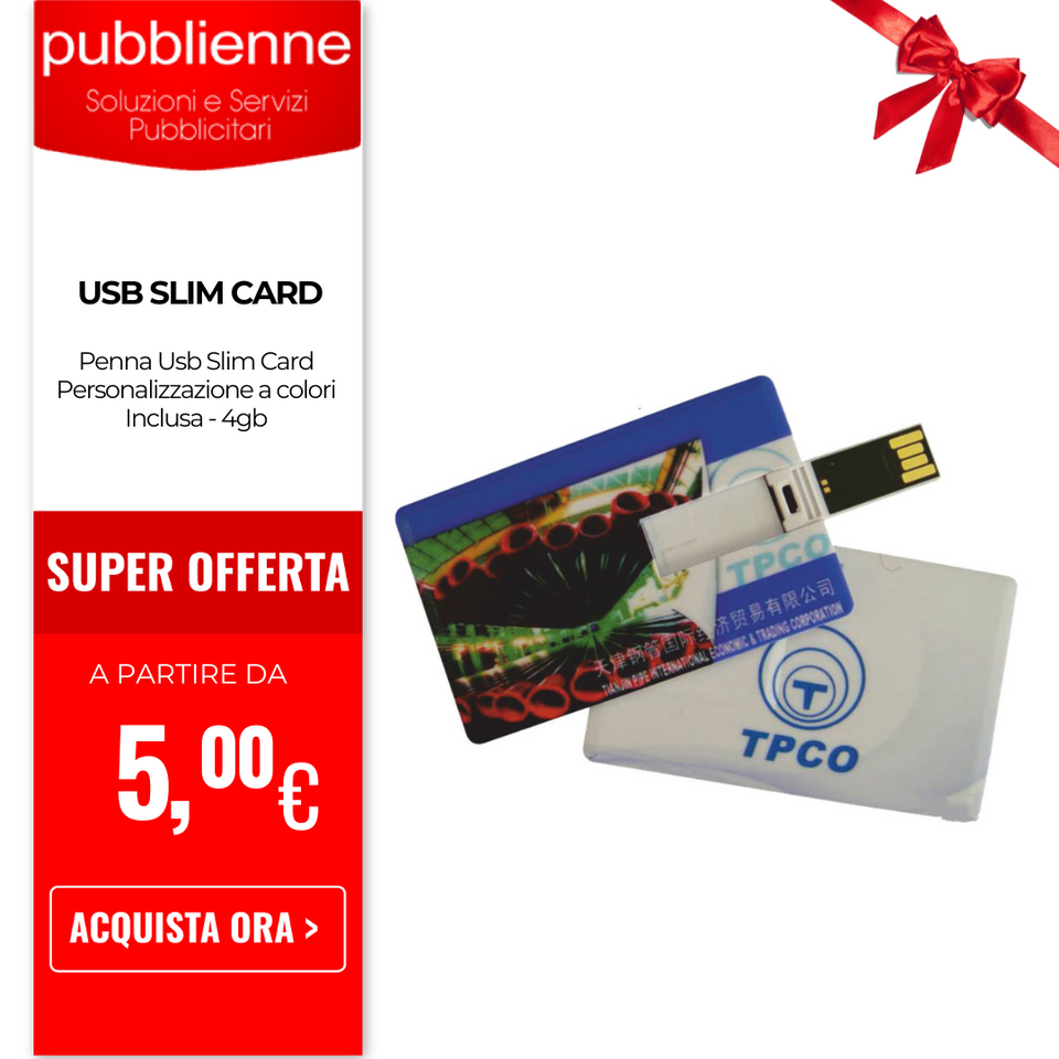 USB Slim Card personalizzato con logo - Pubblienne