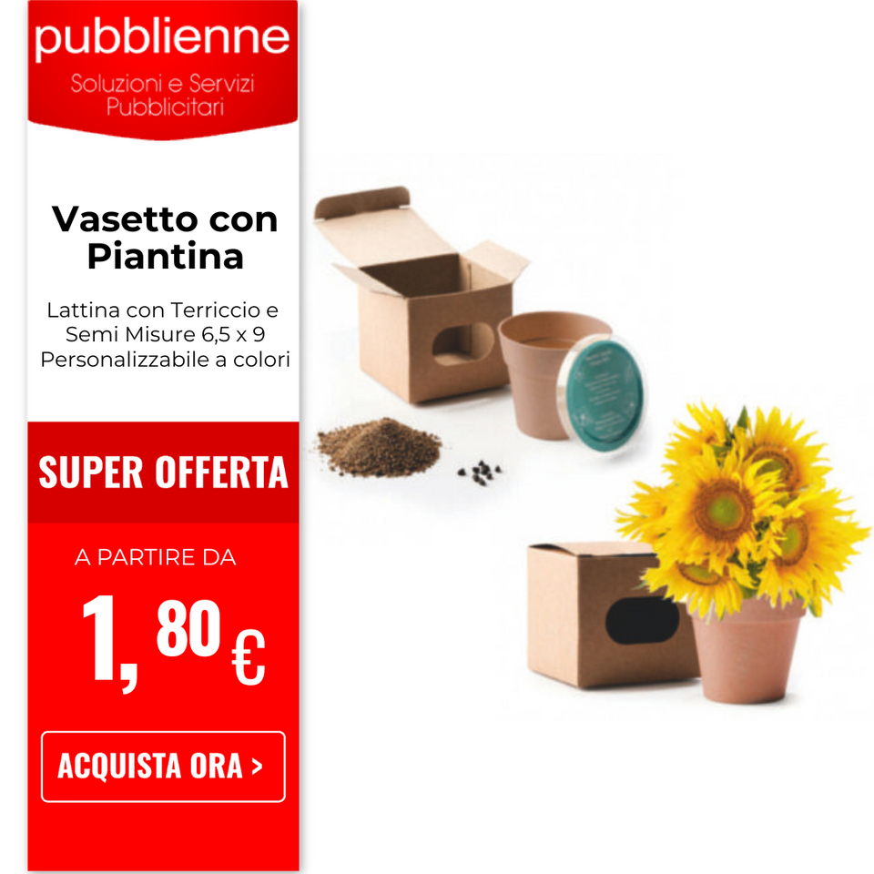 Vasetto con Piantina personalizzato con logo - Pubblienne