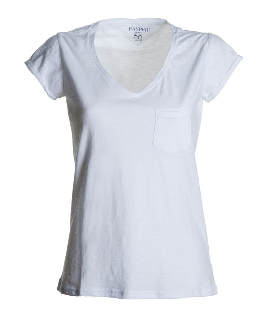 T-Shirt Manica Corta Collo A V Da Donna personalizzato con logo - Pubblienne