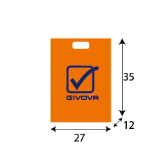 BUSTA PLASTICA FUSTELLATA 27X12X35 personalizzato con logo - Pubblienne