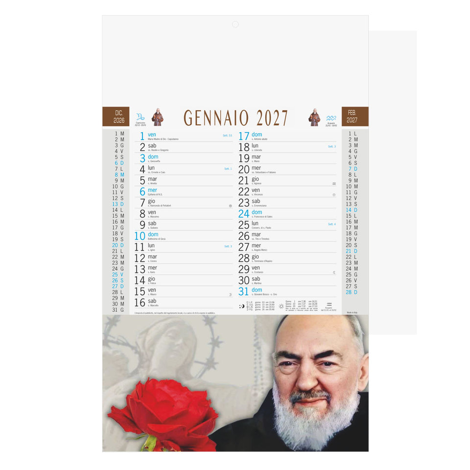 CALENDARIO SAN PIO personalizzato con logo - Pubblienne
