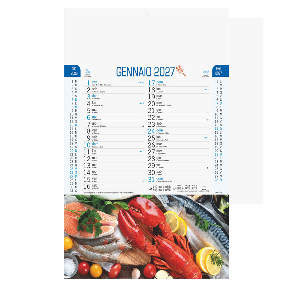CALENDARIO PESCE personalizzato con logo - Pubblienne