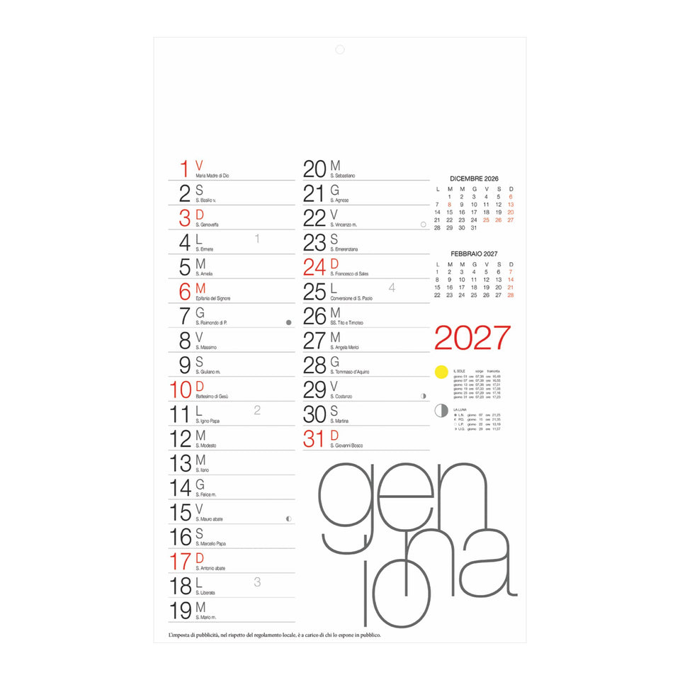 Calendario Olandese Design personalizzato con logo - Pubblienne