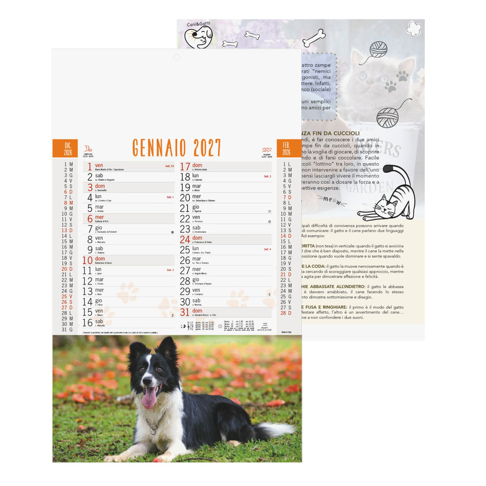 CALENDARIO CANI E GATTI personalizzato con logo - Pubblienne