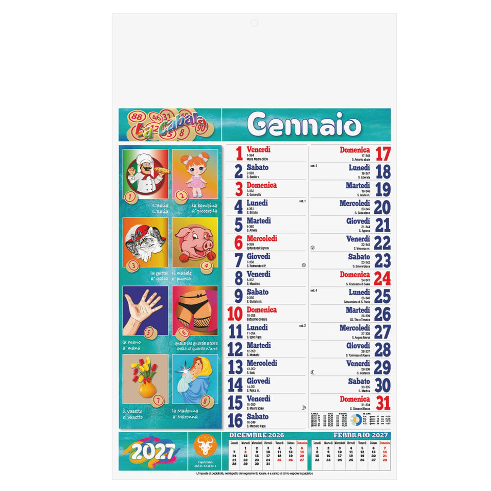 CALENDARIO CABALA personalizzato con logo - Pubblienne