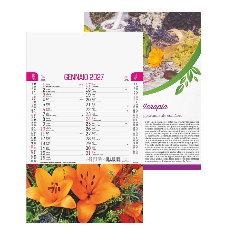 Calendario Fiori personalizzato con logo - Pubblienne