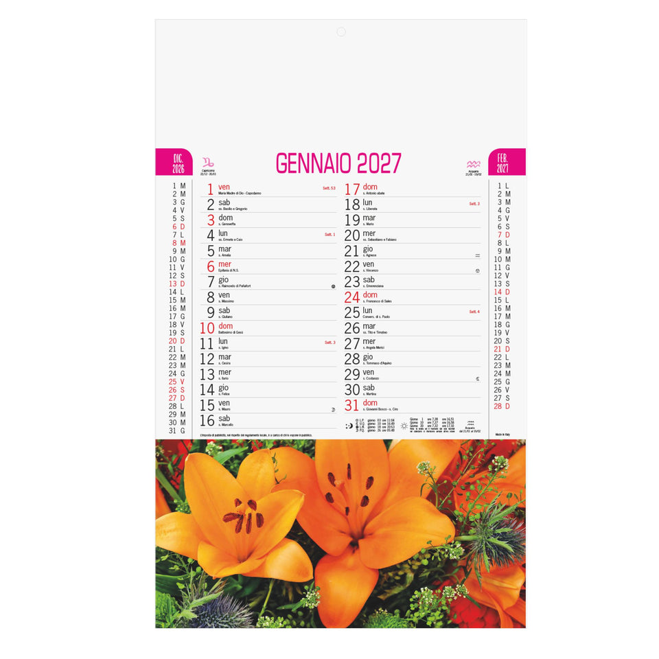 Calendario Fiori personalizzato con logo - Pubblienne