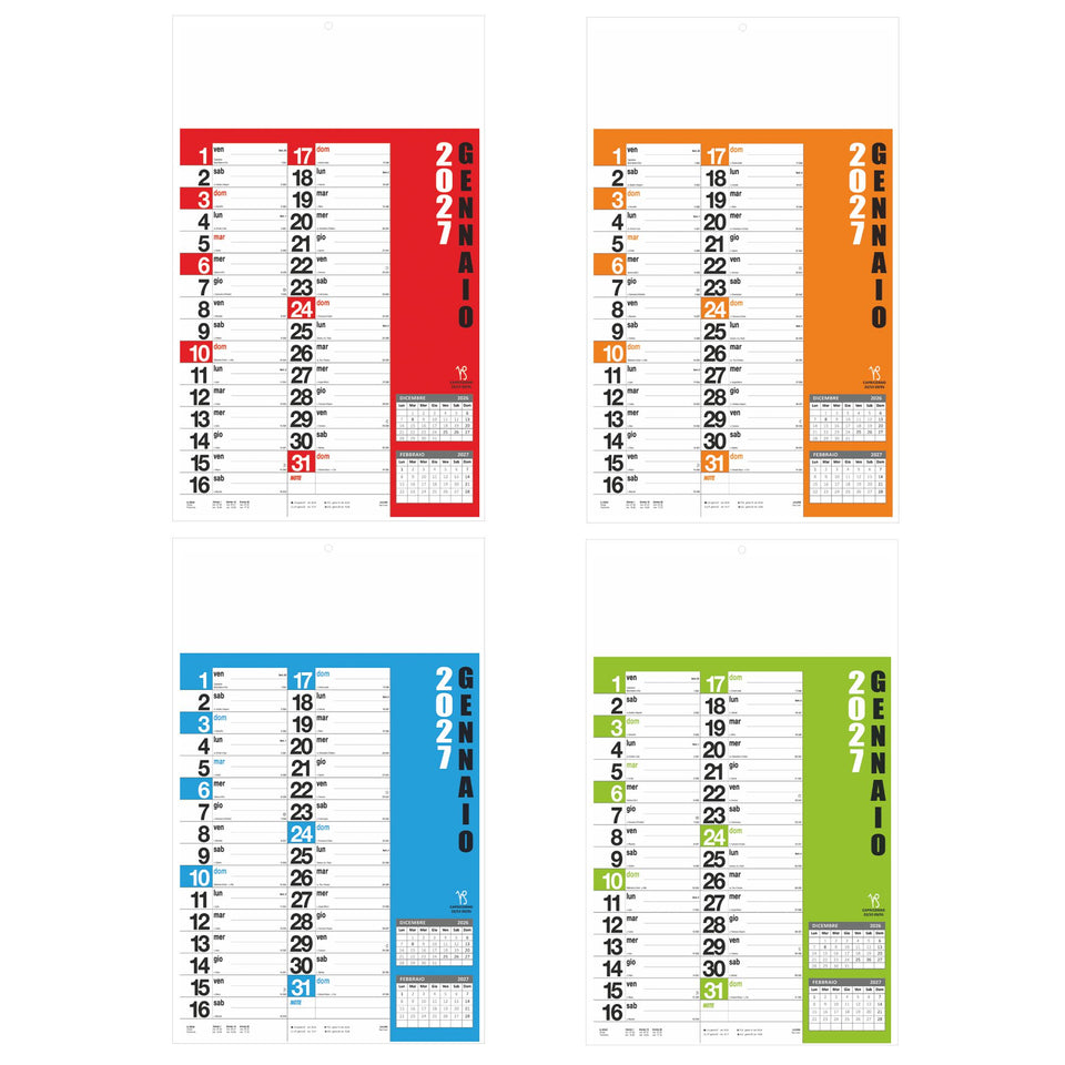 Norvegese Calendario Trimestrale 12 fogli personalizzato con logo - Pubblienne
