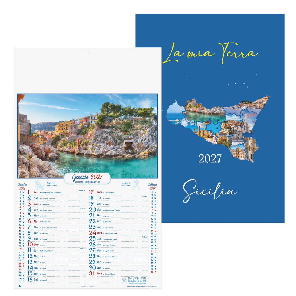 SICILIA - Calendario Illustrato personalizzato con logo - Pubblienne