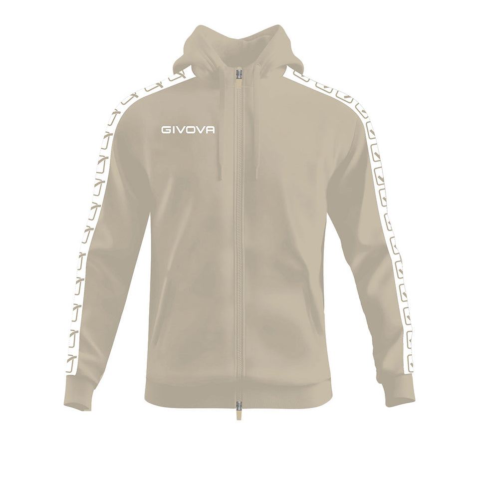 FELPA FULL ZIP CON CAPPUCCIO TERRY BAND personalizzato con logo - Pubblienne