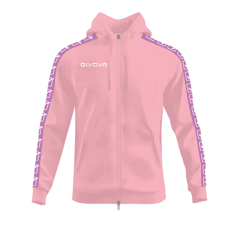 FELPA FULL ZIP CON CAPPUCCIO TERRY BAND personalizzato con logo - Pubblienne