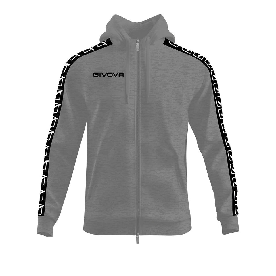 FELPA FULL ZIP CON CAPPUCCIO TERRY BAND personalizzato con logo - Pubblienne