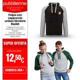 Felpa con cappuccio unisex bicolore Badet personalizzato con logo - Pubblienne