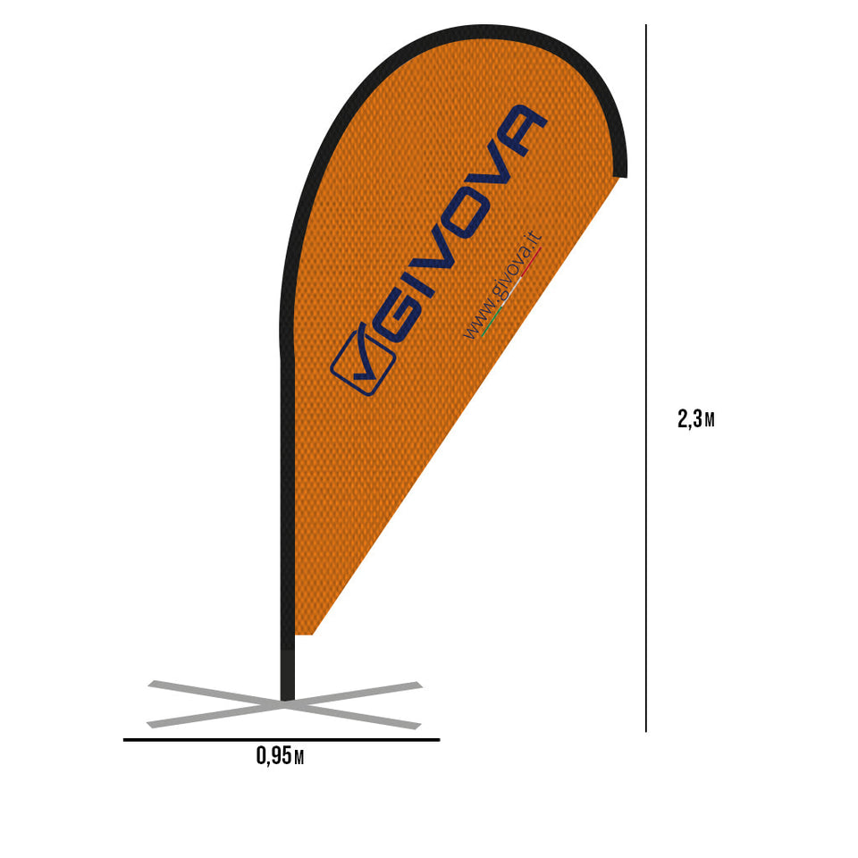 BANDIERA A GOCCIA 2,3Mt*0,95Mt personalizzato con logo - Pubblienne