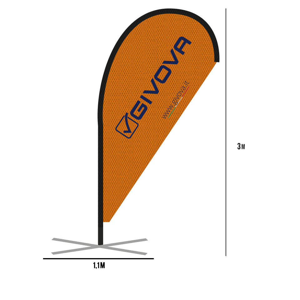 BANDIERA A GOCCIA 3MT*1,1MT personalizzato con logo - Pubblienne