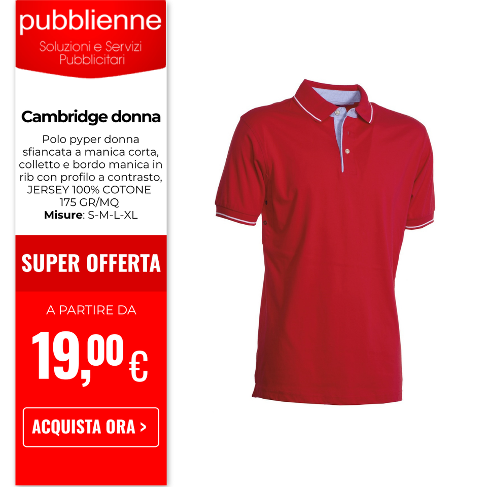 Cambridge  donna personalizzato con logo - Pubblienne