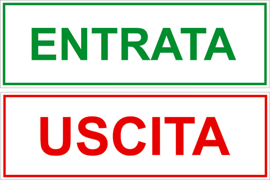Adesivo ENTRATA USCITA 30x15 cm personalizzato con logo - Pubblienne
