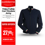Felpa Fullzip Con Tricolore Army personalizzato con logo - Pubblienne