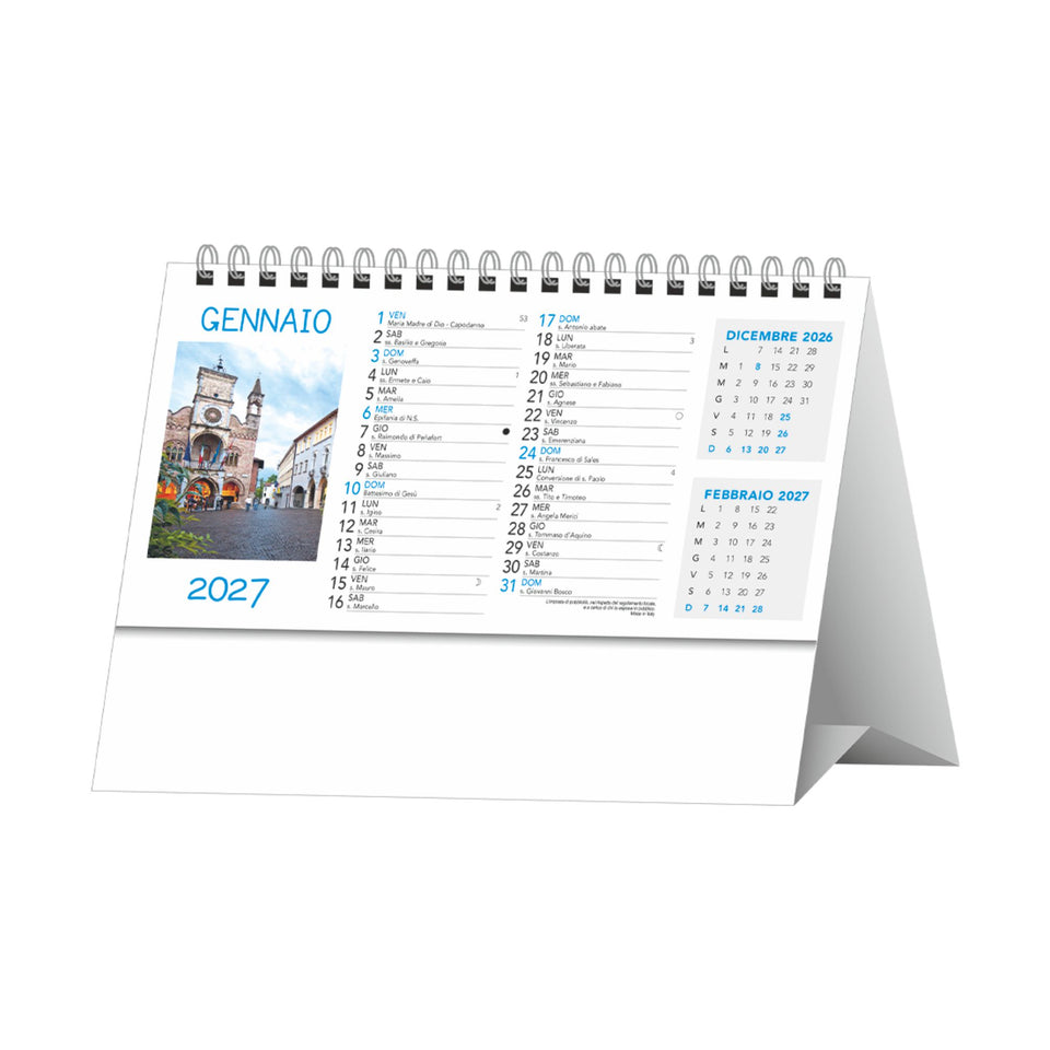 CALENDARIO DA TAVOLO PAESAGGI E CITTA' personalizzato con logo - Pubblienne