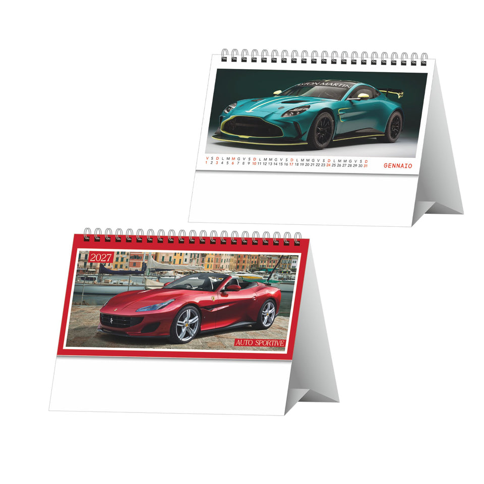 CALENDARIO DA TAVOLO AUTO SPORTIVE personalizzato con logo - Pubblienne