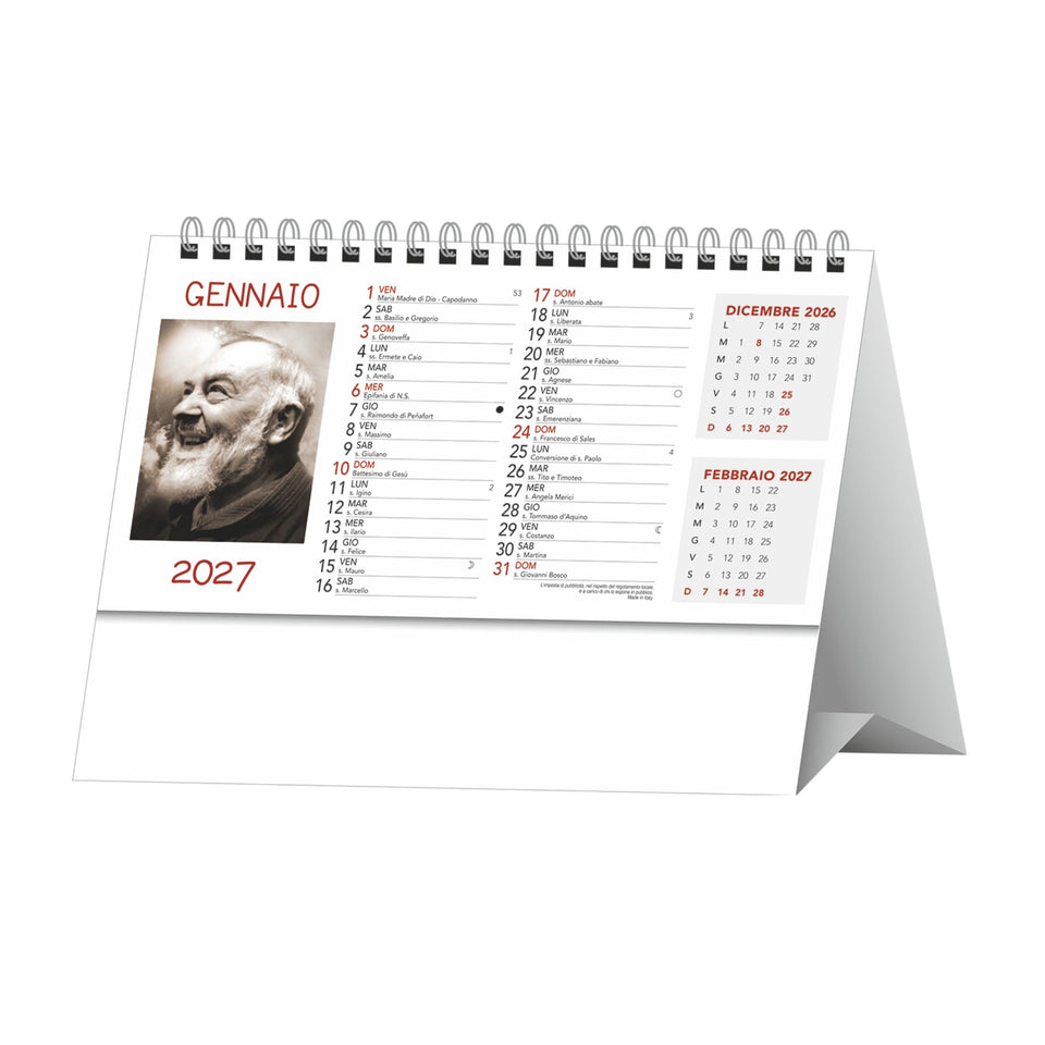 Calendario - Padre Pio personalizzato con logo - Pubblienne
