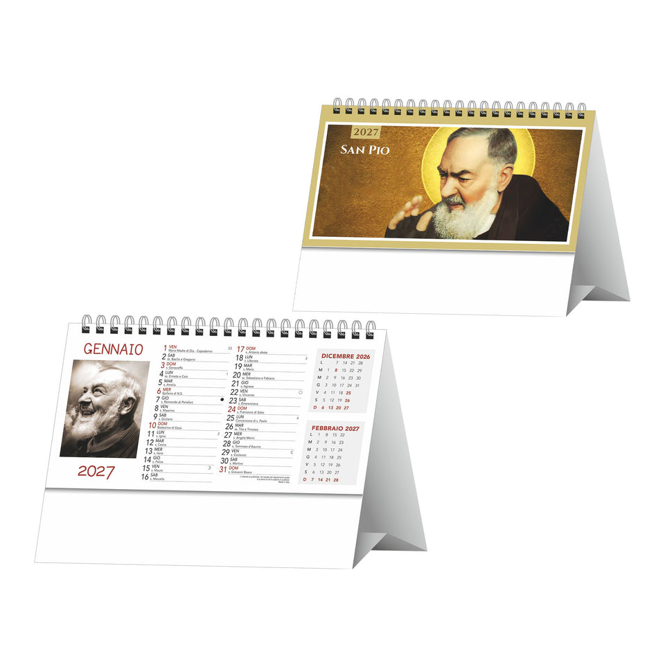 Calendario - Padre Pio personalizzato con logo - Pubblienne