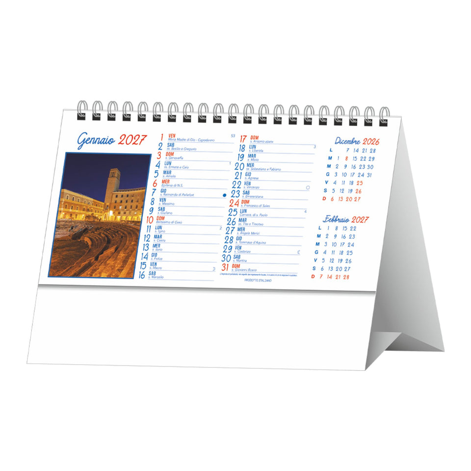 PUGLIA - Calendario Illustrato da Tavolo personalizzato con logo - Pubblienne
