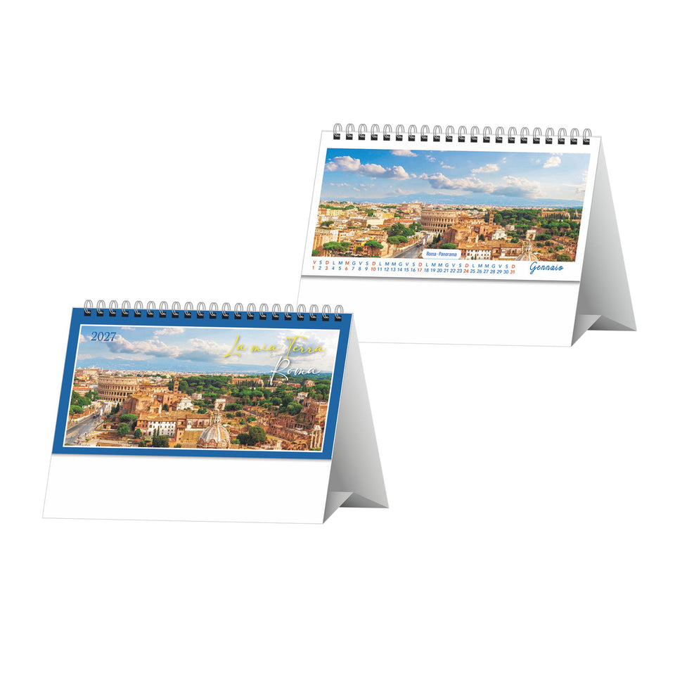 ROMA - Calendario Illustrato da Tavolo personalizzato con logo - Pubblienne