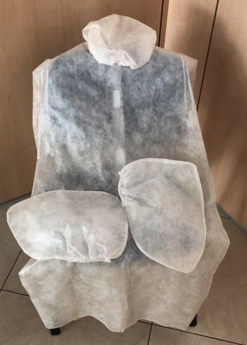 KIT MONOUSO CAMICE, CALZARI E CUFFIE personalizzato con logo - Pubblienne