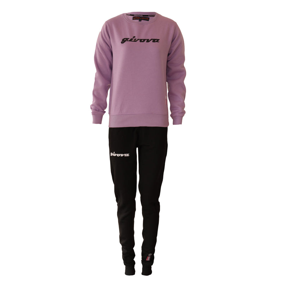 TUTA DONNA 104 G/COLLO CON PAILLETTES IN FELPA personalizzato con logo - Pubblienne