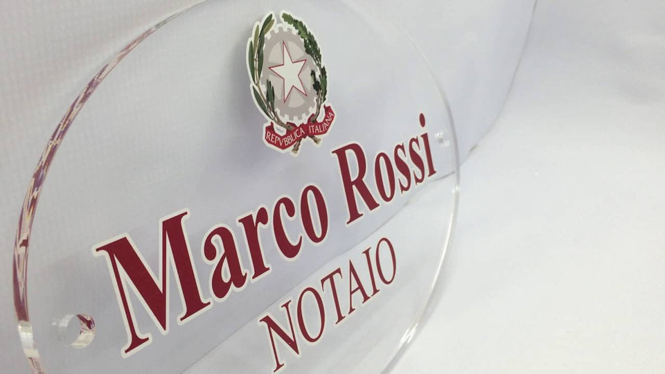 Targa in plex con distanziali -  30x40 personalizzato con logo - Pubblienne