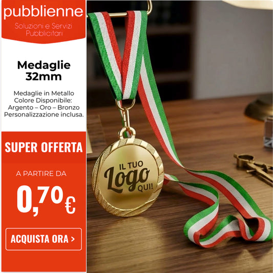 Medaglie 32mm personalizzato con logo - Pubblienne