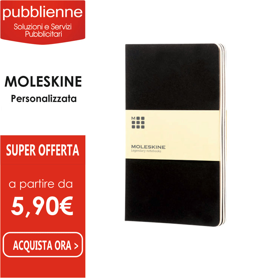 Taccuino - pagine bianche Moleskine Cahier L personalizzato con logo - Pubblienne