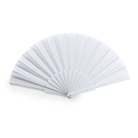 6027 Wedding - Ventaglio Con Stecche In Plastica E Tessuto In Poliestere personalizzato con logo - Pubblienne