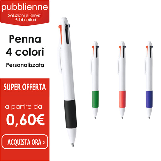 Ilvia - Penna In Plastica 4 Refill personalizzato con logo - Pubblienne