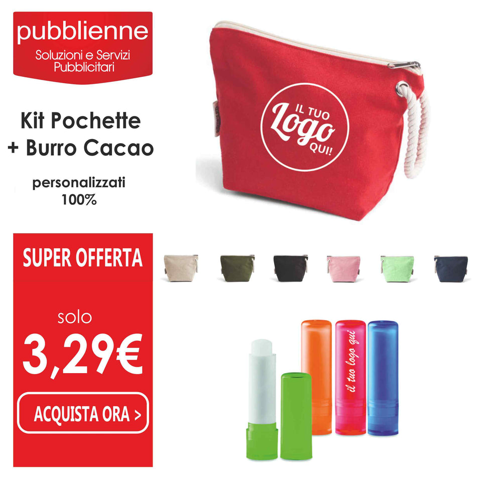 Kit Pochette + Burro Cacao personalizzato con logo - Pubblienne