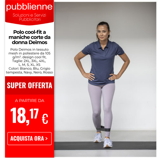 Polo cool-fit a maniche corte da donna Deimos personalizzato con logo - Pubblienne