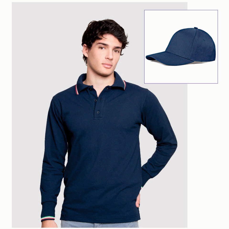 Polo Italy ML + cappellino personalizzato con logo - Pubblienne