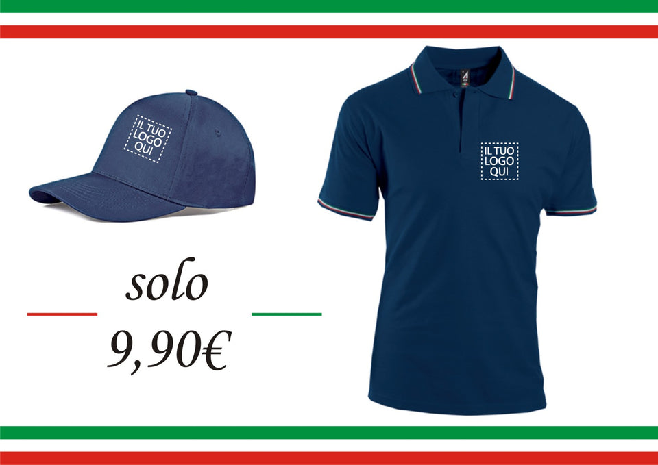 Polo Italy + Cappellino personalizzato con logo - Pubblienne