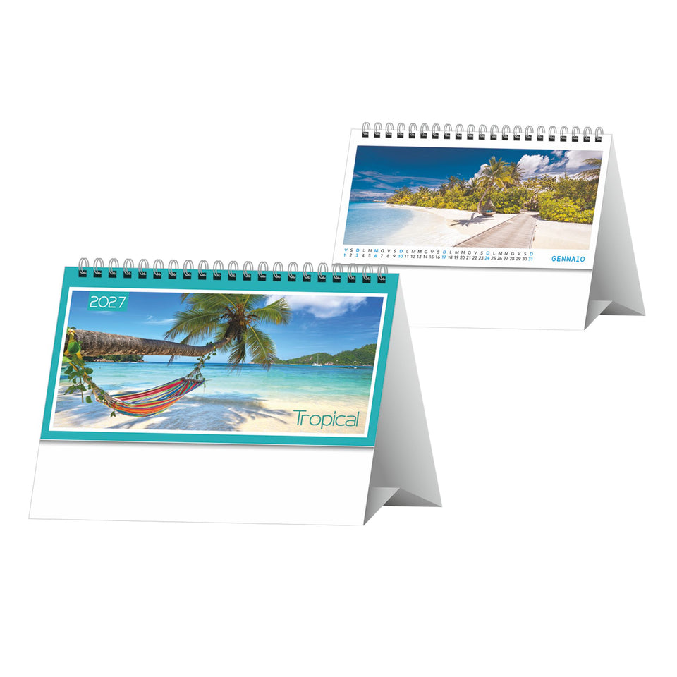 Tropical Calendario da tavolo. personalizzato con logo - Pubblienne