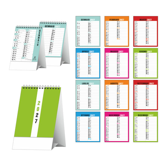 Calendario da tavolo Norvegese 12 fogli personalizzato con logo - Pubblienne