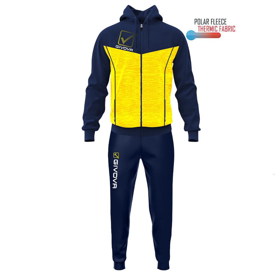 TUTA VISA MELANGE CON CAPPUCCIO POLARFLEECE personalizzato con logo - Pubblienne