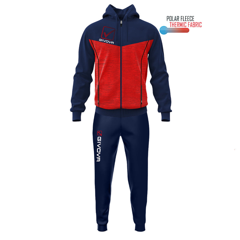 TUTA VISA MELANGE CON CAPPUCCIO POLARFLEECE personalizzato con logo - Pubblienne