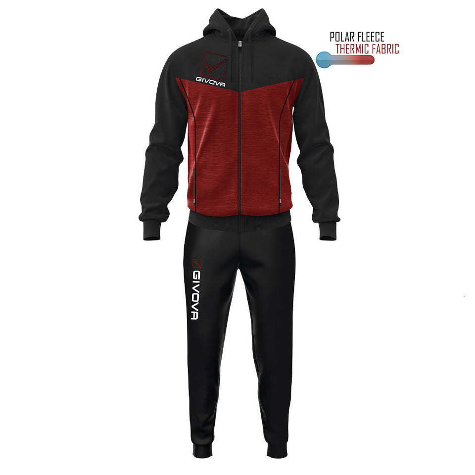 TUTA VISA MELANGE CON CAPPUCCIO POLARFLEECE personalizzato con logo - Pubblienne